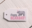 Bedruckte Etiketten für Geburtstage „Happy BEARDAY“