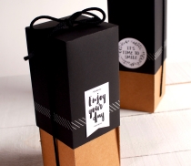 Bottle Gift Box with lid/tie