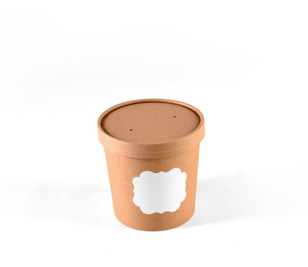 Kraft-Take-Away-Suppenbehälter mit Deckel