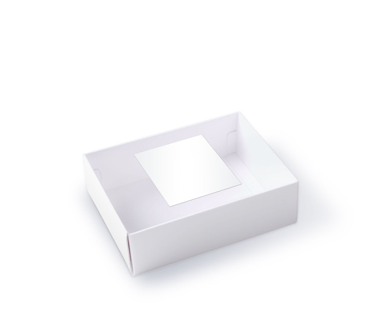 Caja para Macarons con Faja transparente Caja para Macarons con Faja transparente