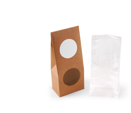 Caja con ventana para alimentación