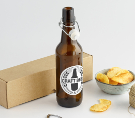 Beer bottle with an automatic top