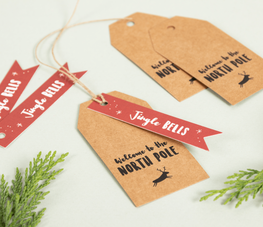North Pole Christmas labels