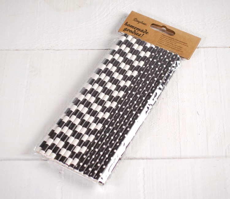 Petites Pailles Noires et Blanches 