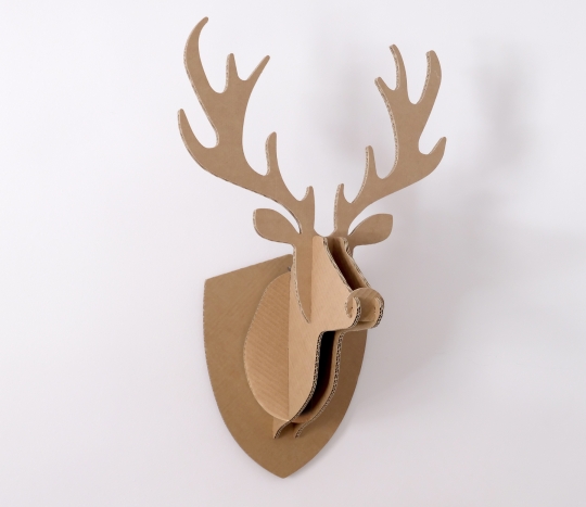 Cardboard reindeer head