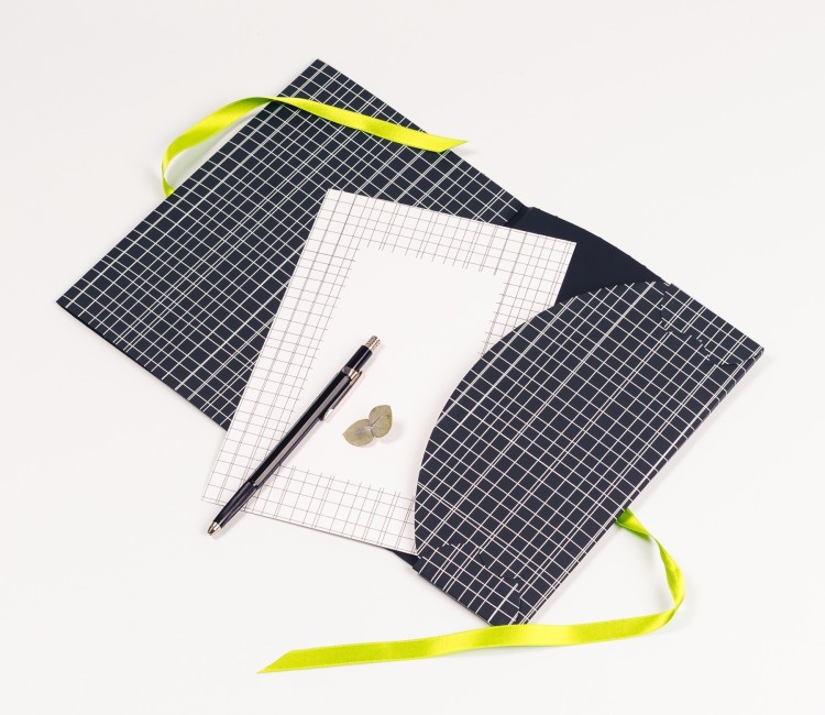 Chemise en carton pour cartes cadeau avec un motif de lignes discret. Chemise en carton pour cartes cadeau avec un motif de lignes discret.