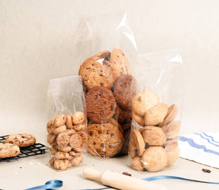 Bolsas de celofán con fondo y fuelle aptas para alimentación Bolsas de celofán con fondo y fuelle aptas para alimentación