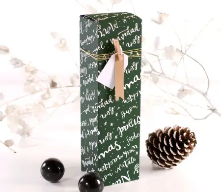Caja para vino individual Navidad
