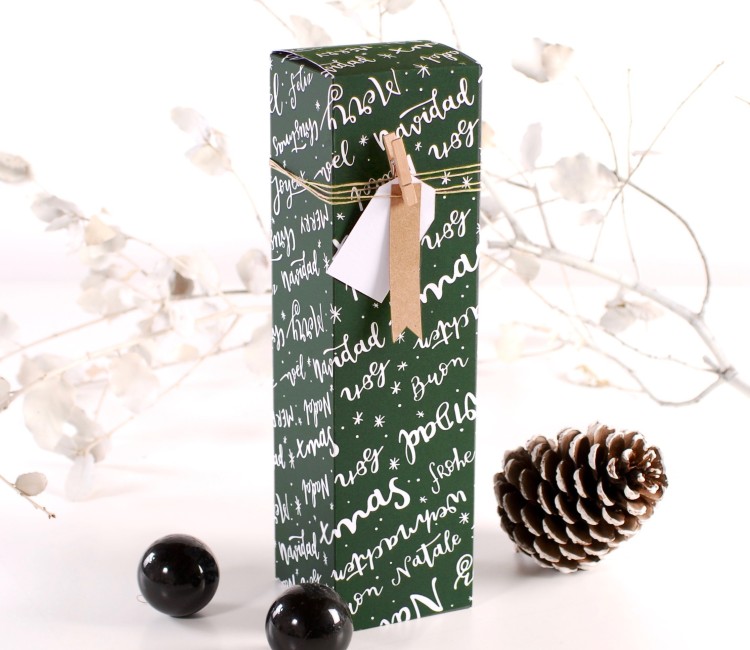 Boîte de Noël pour bouteille de vin