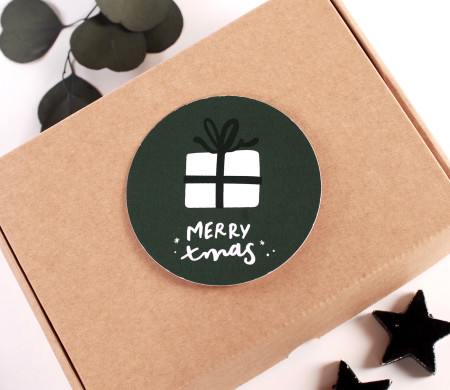 Autocollant rond de Noël