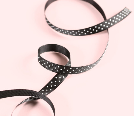 Nastro Grosgrain Nero a Pois | SelfPackaging