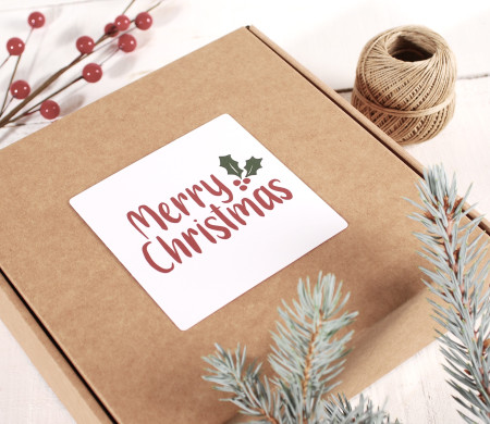 Merry Christmas square label
