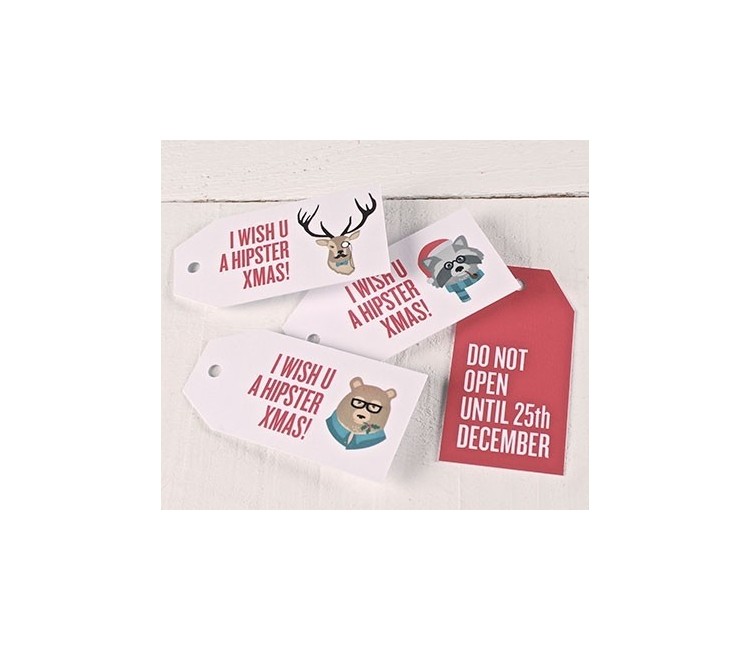 Printed gift tags Hipster Christmas