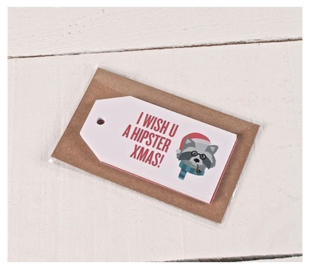 Etiquetas de Regalo Impresas Hipster Xmas