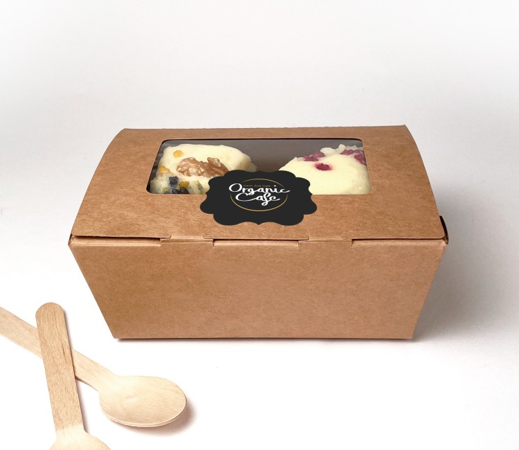 Scatola con finestra per take away Scatola con finestra per take away