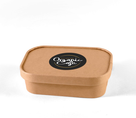Kraft cardboard Tupper with lid