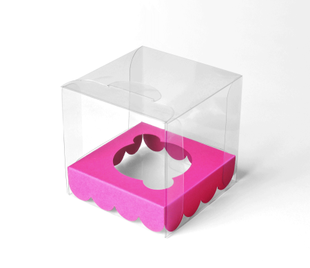 Transparente Schachtel für einen Cupcake