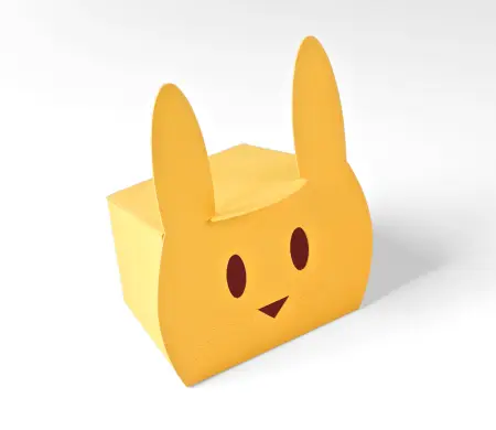 Caja de Cartón en Forma de Conejo Simpático