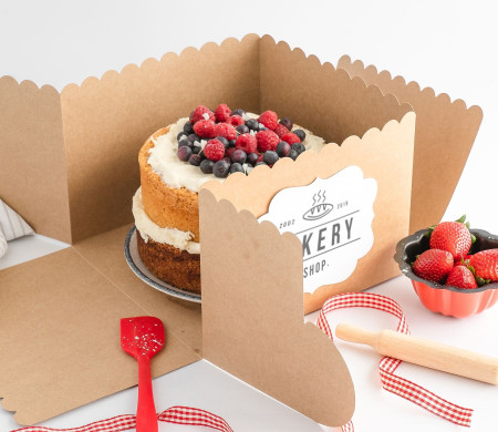 Caja para Tartas y Pasteles, con Tapa Transparente