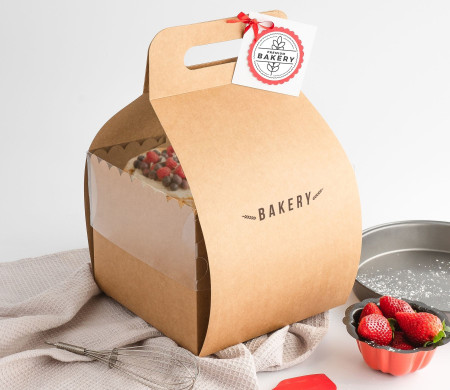 Caja para Tartas y Pasteles, con Asa y Tapa