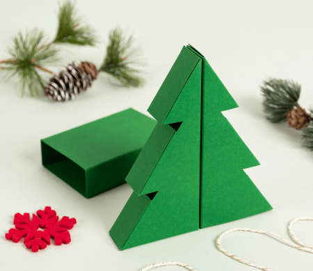 Caja Regalo para Navidad en Forma de Árbol