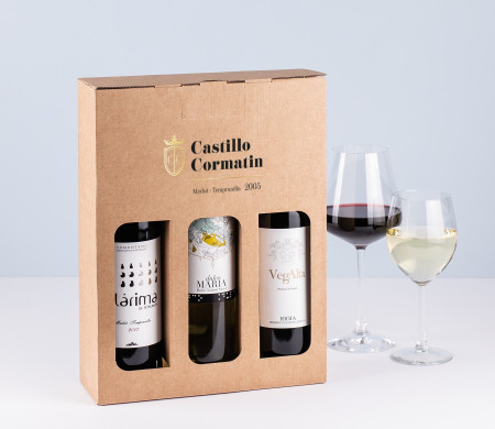 Caja para Vinos ¡Muy Resistente, para Dos o Tres Botellas!