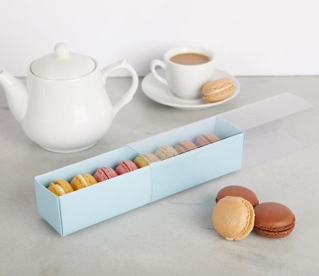 Caja para Macarons con Faja transparente
