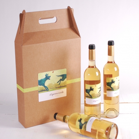 Decoración caja pack de 3 vinos