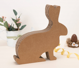 Rabbit-shaped cardboard box.