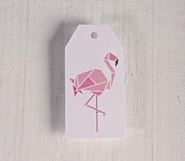 Bedruckte Etiketten „Flamingo“