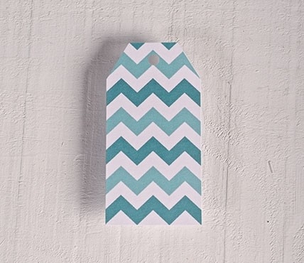 Printed labels Turquoise zigzag pattern