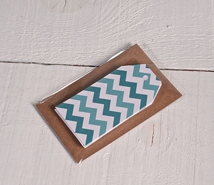 Printed labels Turquoise zigzag pattern
