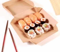 Scatola quadrata di cartone per sushi