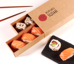Caja sushi compartimentos