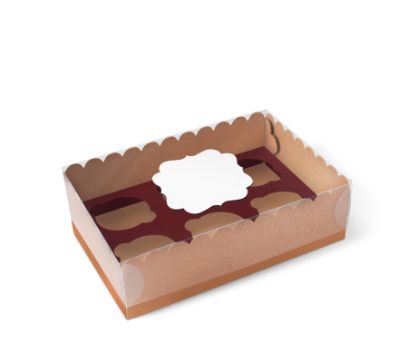Caja para 6 Cupcakes, Magdalenas o Cookies
