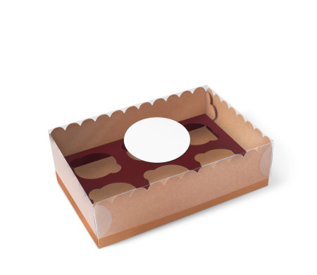 Caja para 6 Cupcakes, Magdalenas o Cookies