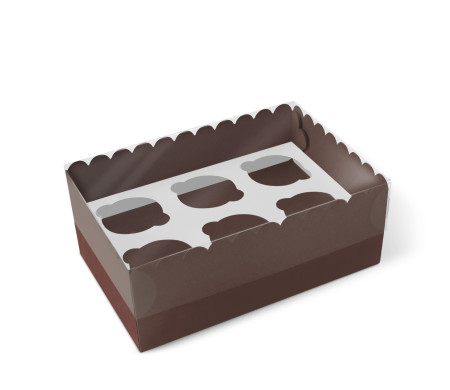 Caja para 6 Cupcakes, Magdalenas o Cookies