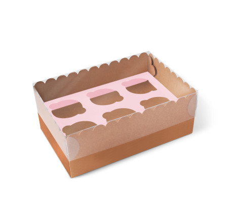 Caja para 6 Cupcakes, Magdalenas o Cookies