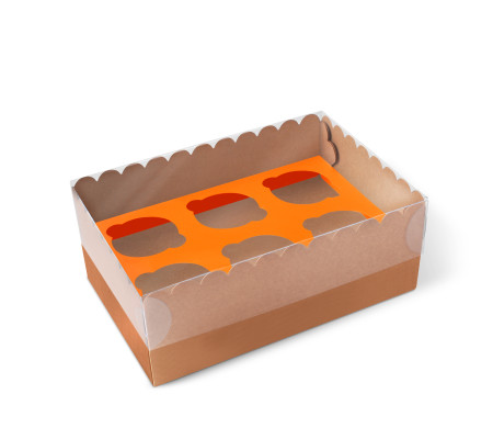 Scatola per 6 Cupcake, Muffin o Biscotti