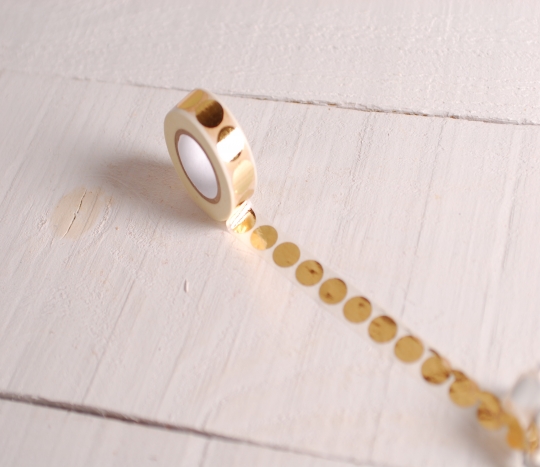 Washi tape with golden circles
