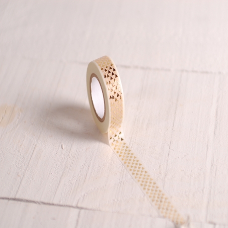 White washi tape with gold circles